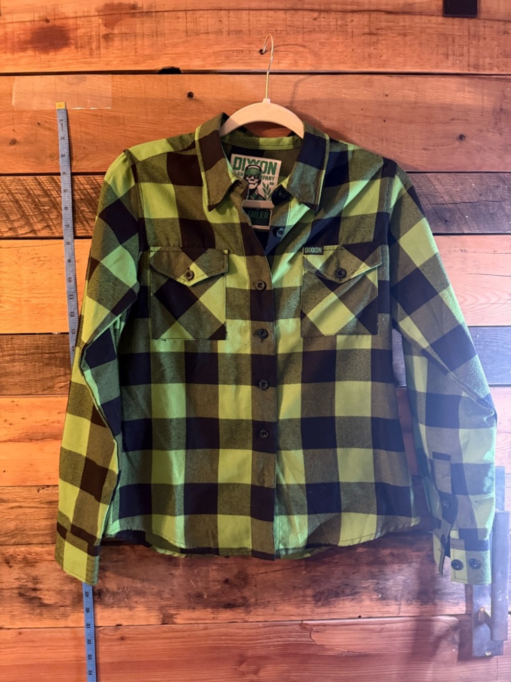 Dixxon Flannel Co Green & Black Plaid Button Up Shirt Small
